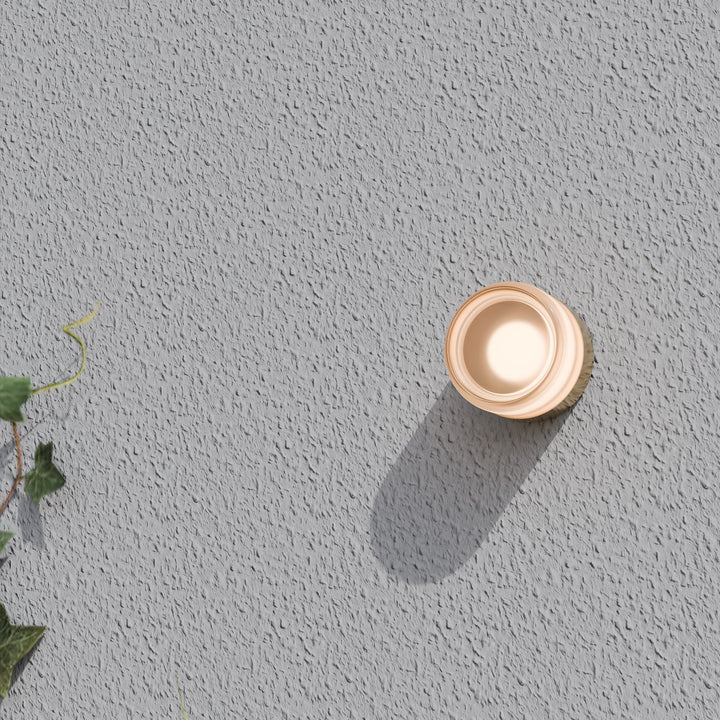 Calibo Gull Round Frosted Acrylic 3CCT LED Exterior Wall Light | Brass