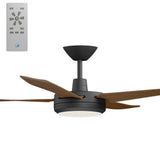 Calibo Enviro 52" (1320mm) DC Ceiling Fan with 18W CCT LED Light and Remote | Black & Koa