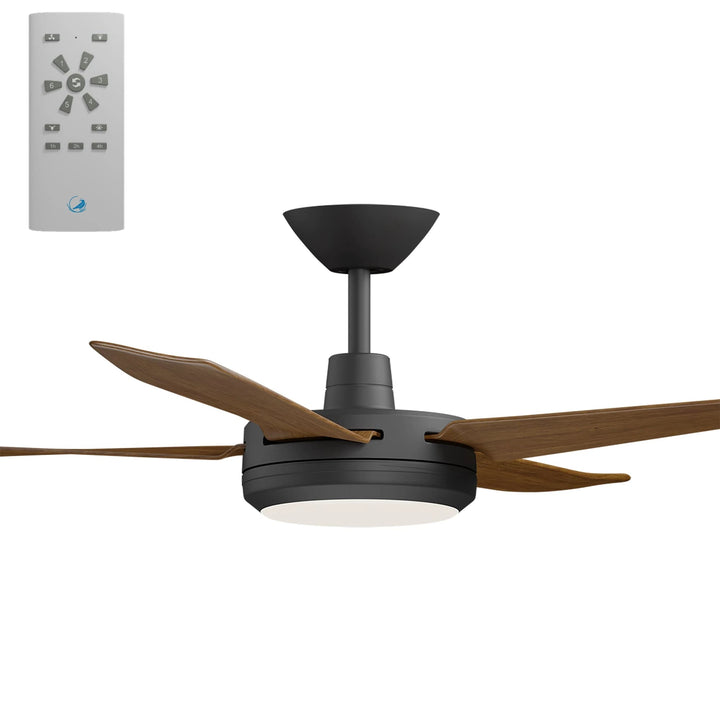 Calibo Enviro 52" (1320mm) DC Ceiling Fan with 18W CCT LED Light and Remote | Black & Koa
