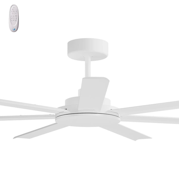Calibo Alula 60" (1524mm) 7 Blade Indoor/Outdoor DC Ceiling Fan & Remote | White