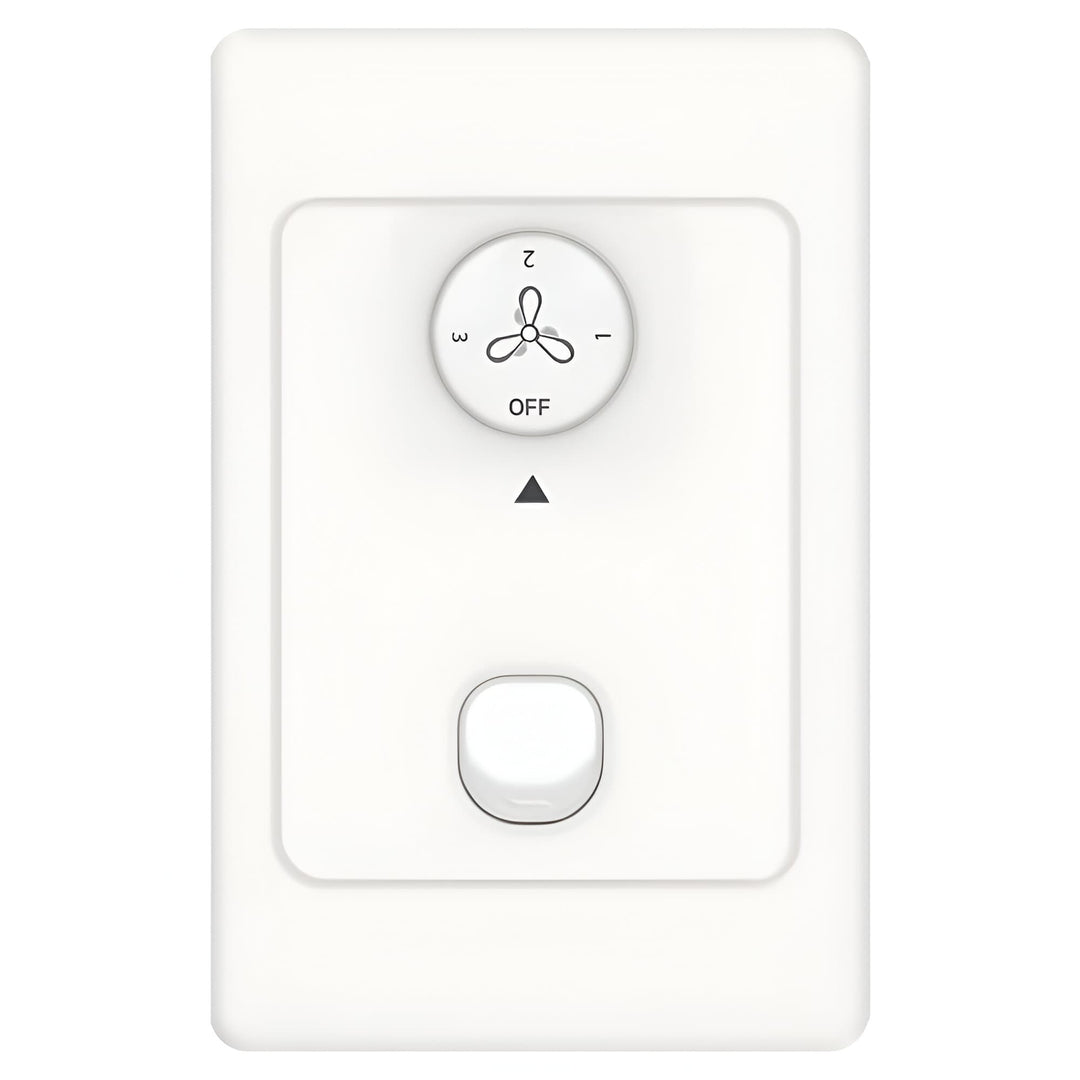 Fanco Breeze 48" AC Ceiling Fan with LED Light and Wall Control | White and Beechwood