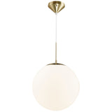 Nordlux Grant Globe Opal Glass Pendant with Brass Accent | Large