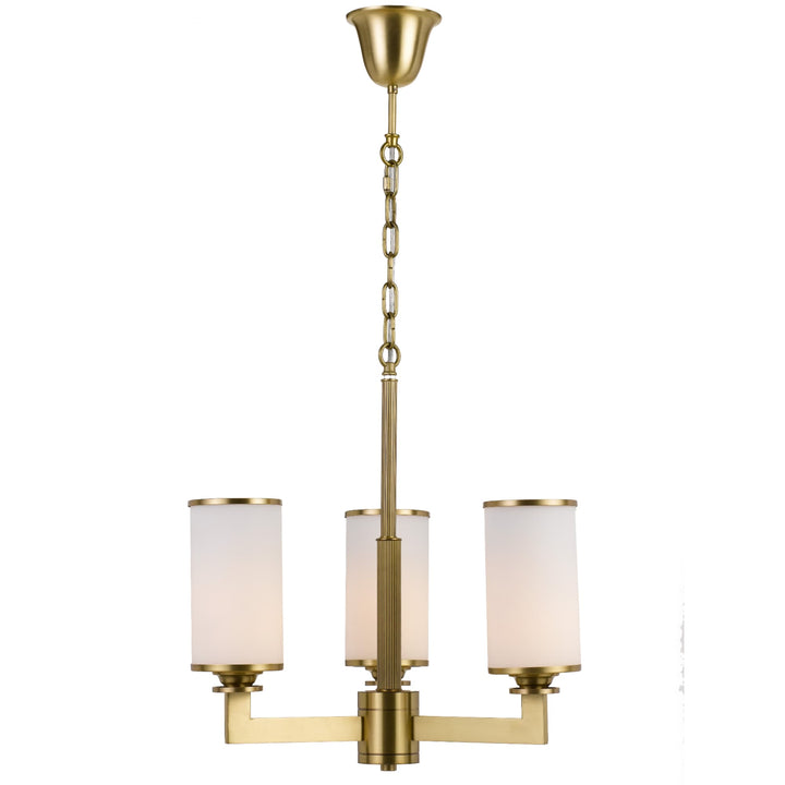 Telbix Ahern Brass and Opal Glass Pendant | 3 Light