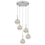 Telbix Oneta 5 Light Cluster Pendant | White