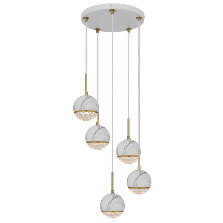 Telbix Oneta 5 Light Cluster Pendant | White