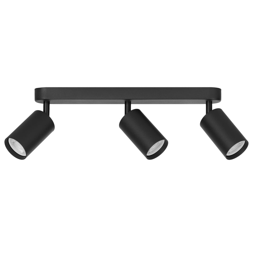 Telbix Picard 3 Light Minimalist Bar Spotlight with Rotatable Heads | Black