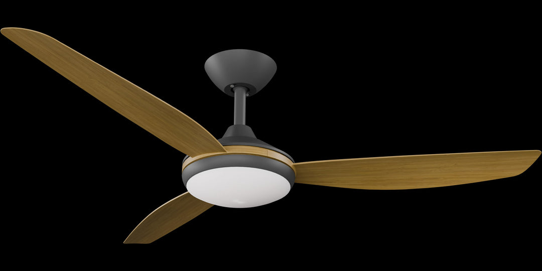 Calibo Condor 52" DC Smart Ceiling Fan with LED Light and Remote Control | Black and Teak