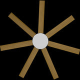 Calibo Alula 60" (1524mm) 7 Blade Indoor/Outdoor DC Ceiling Fan & Remote | White & Teak