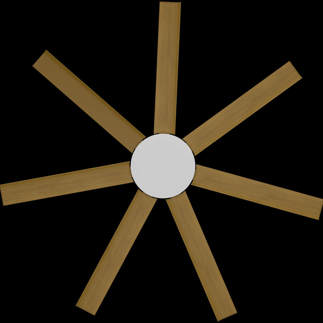Calibo Alula 60" (1524mm) 7 Blade Indoor/Outdoor DC Ceiling Fan & Remote | White & Teak