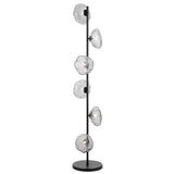 Telbix Zecca 6 Light Floor Lamp | Black and Smoke