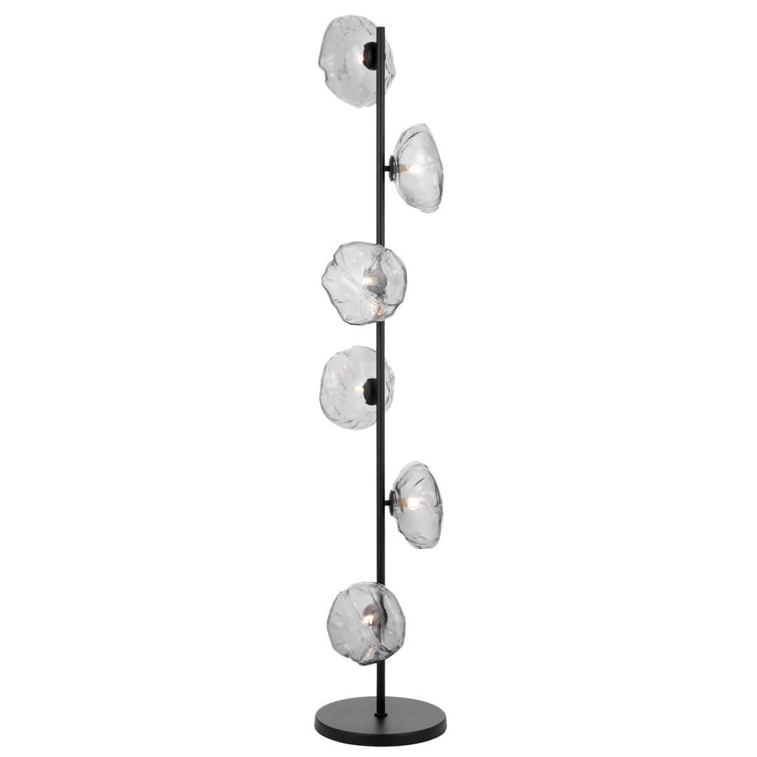 Telbix Zecca 6 Light Floor Lamp | Black and Smoke