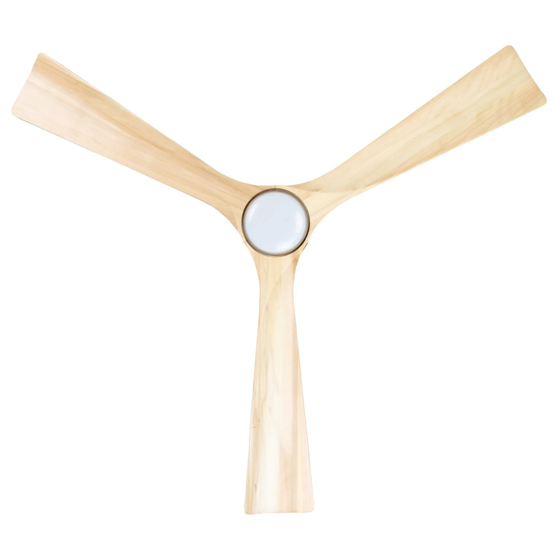 Fanco Gaia 54" DC Ceiling Fan with 22W Dimmable CCT LED Light and Remote | Natural Timber