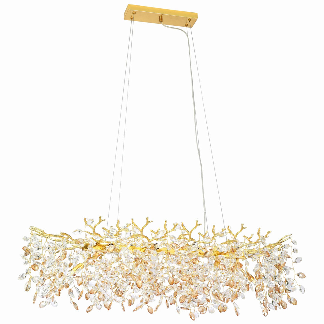 Telbix Molena Rectangular 10 Light Pendant | Gold