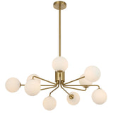 Telbix Antique Gold Felton 9 Light Pendant | Opal Matt