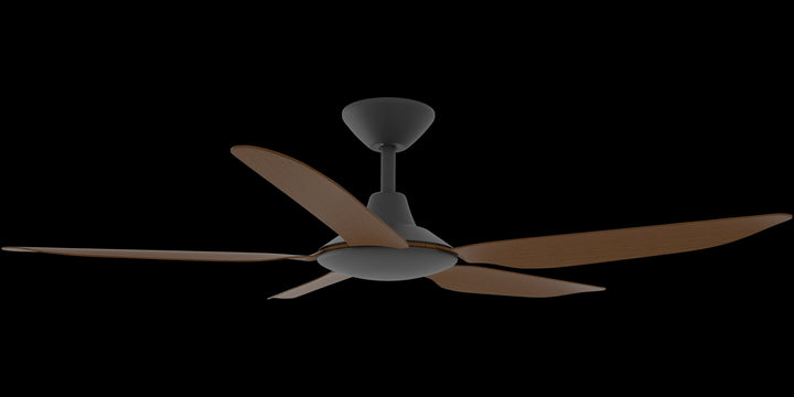 Calibo Storm 48" (1220mm) 5 Blade Indoor/Outdoor DC Ceiling Fan and Remote | Black & Koa