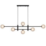 Telbix Black Tyson 6 Light Pendant | Frost Tear