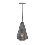 Gunmetal 1 Light Magnus Metal Geometric Caged Pendant | Large