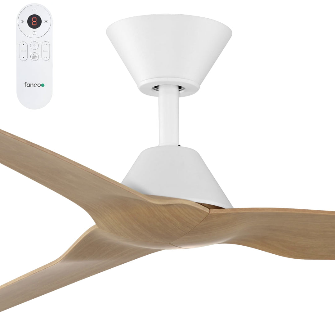Fanco Infinity-iD 48" DC Smart Ceiling Fan with Remote | White and Beechwood