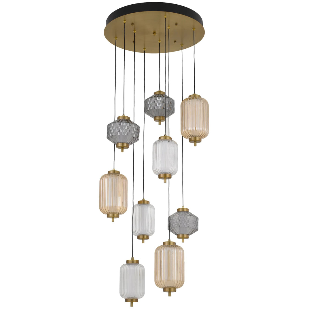 Telbix Torso 9 Light LED Pendant Light | Brass