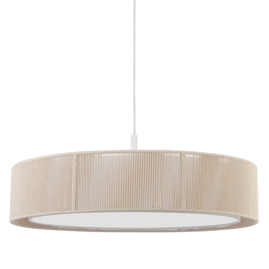Telbix Cusco Scandinavian Pendant with Soft Woven Fabric Shade | Large