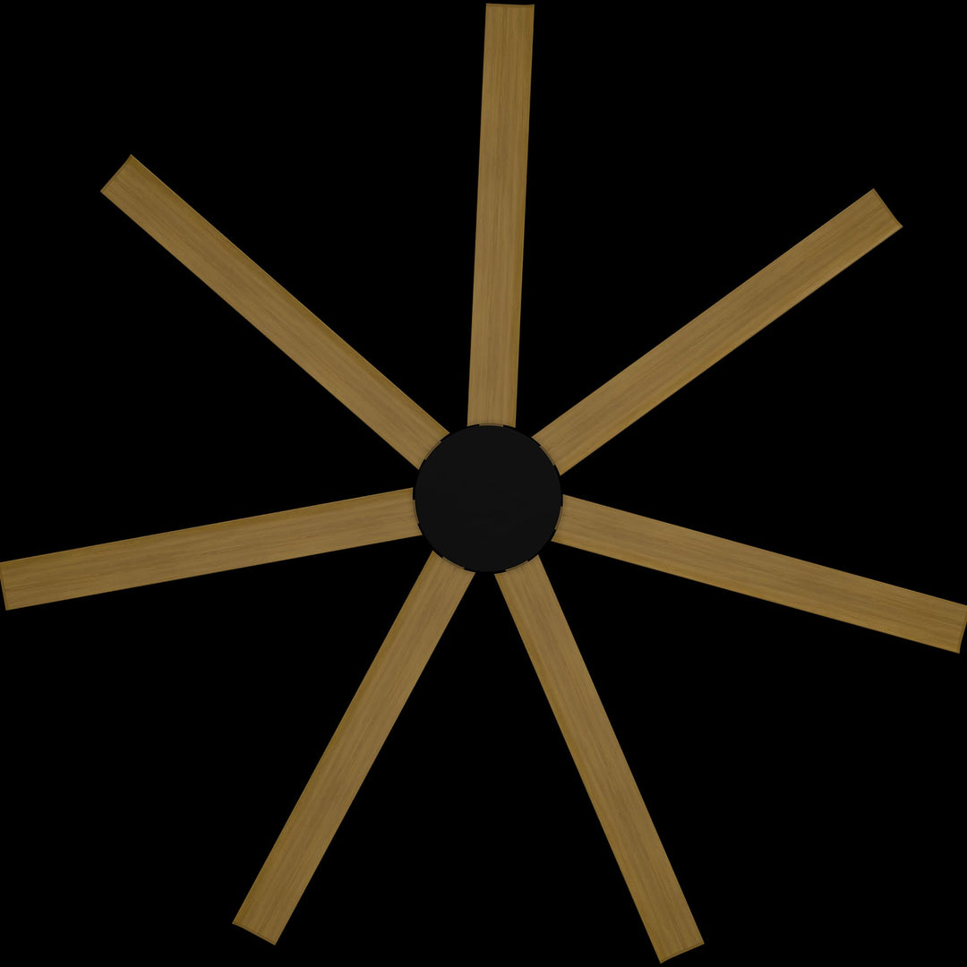 Calibo Alula 80" (2032mm) 7 Blade Indoor/Outdoor DC Ceiling Fan & Remote | Black & Teak