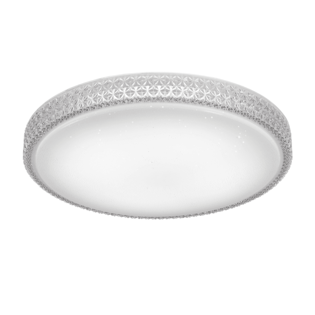 Telbix Amelia Round 50W Tri-Colour LED CTC Light | Chrome and Opal