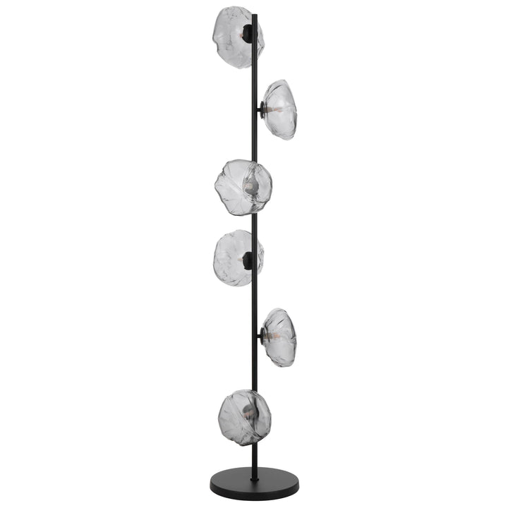 Telbix Zecca 6 Light Floor Lamp | Black and Smoke