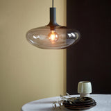 Nordlux Alton 35 Hand-Crafted Glass Ellipse Pendant (E27) | Black