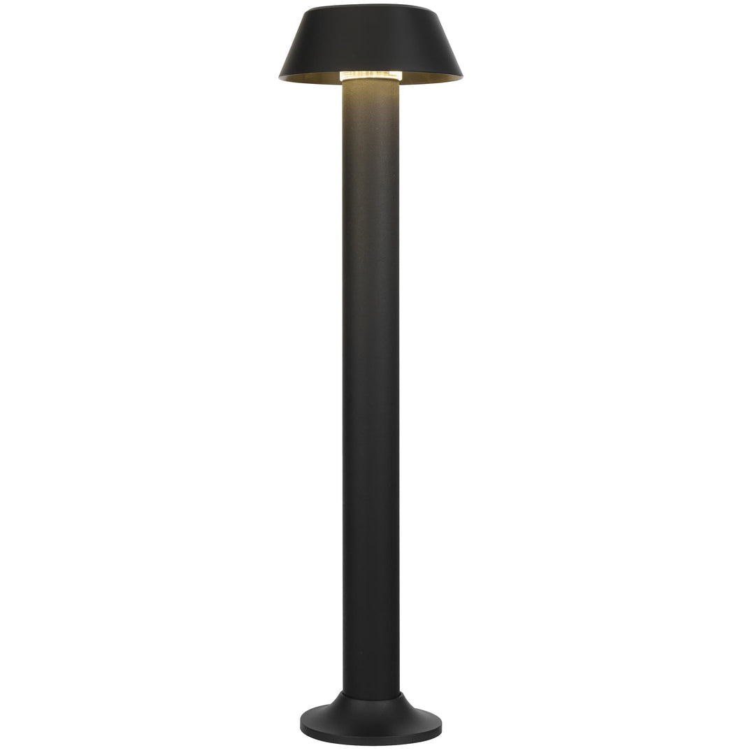 Telbix Pyrus Minimalist Black LED Outdoor Bollard Light in Refined Sand Finish | Black