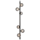 Telbix Black Elson 6 Light Pendant Light | Smoke Tear