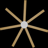 Calibo Alula 80" (2032mm) 7 Blade Indoor/Outdoor DC Ceiling Fan & Remote | White & Bamboo