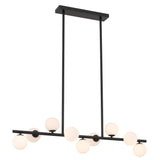 Telbix Moran Small 9 Light Linear Pendant | Black & Opal