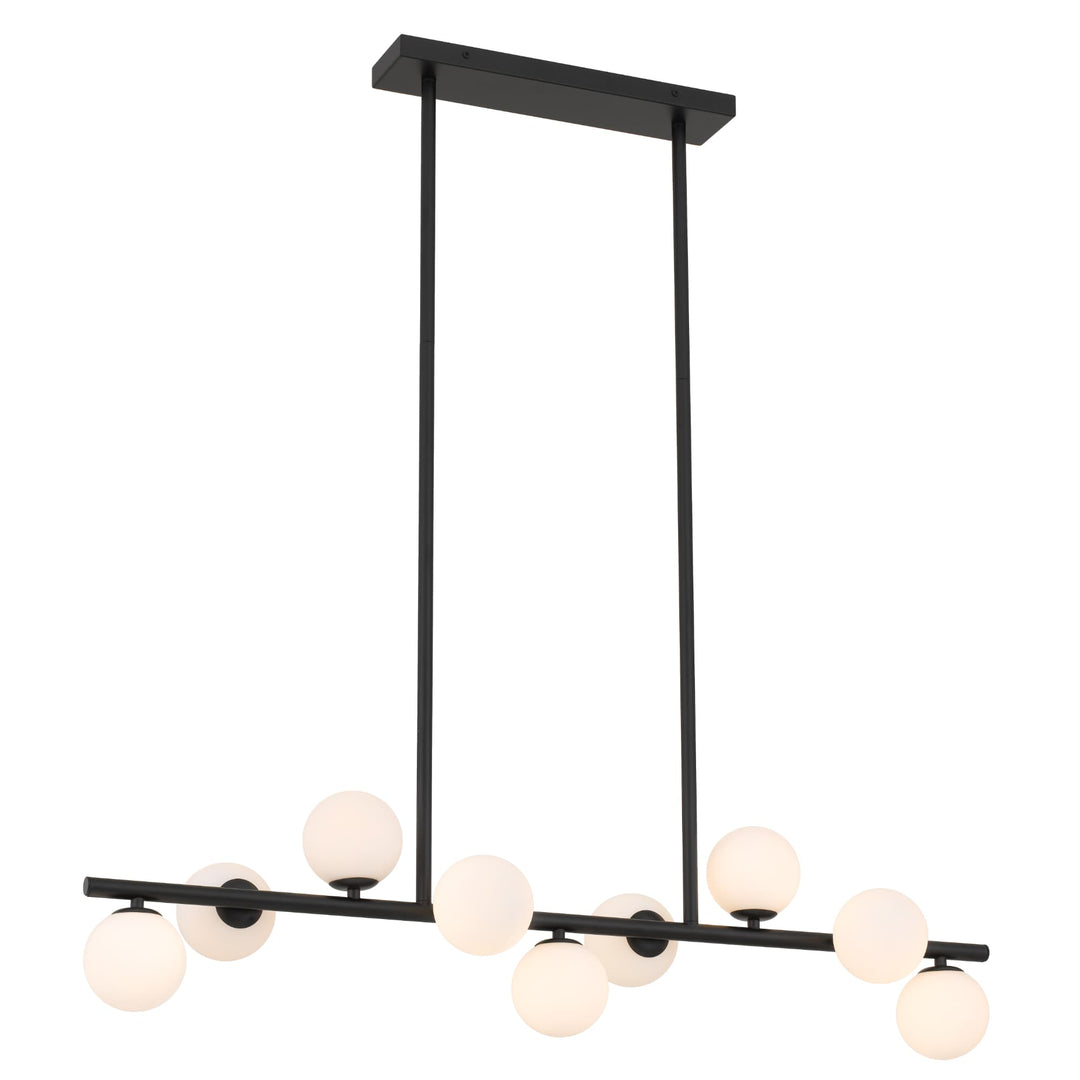 Telbix Moran Small 9 Light Linear Pendant | Black & Opal