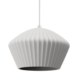 Calibo Munia Sculptural Fluted Dome Pendant with Paintable Gypsum Surface | White