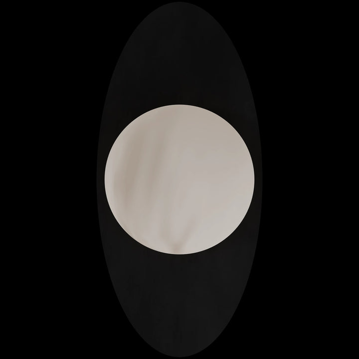 Calibo Crest Alabaster Glass 120mm Orb Wall Light Oval Plate 300mm | Black
