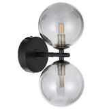 Telbix Black Felton 2 Light Wall Light | Smoke