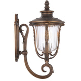 Telbix Ramiro Classic Lantern-Style Outdoor Wall Light with Textured Glass | Bronze