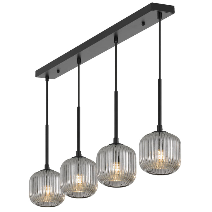 Telbix Bobo 4 Light Glass Pendant | Black