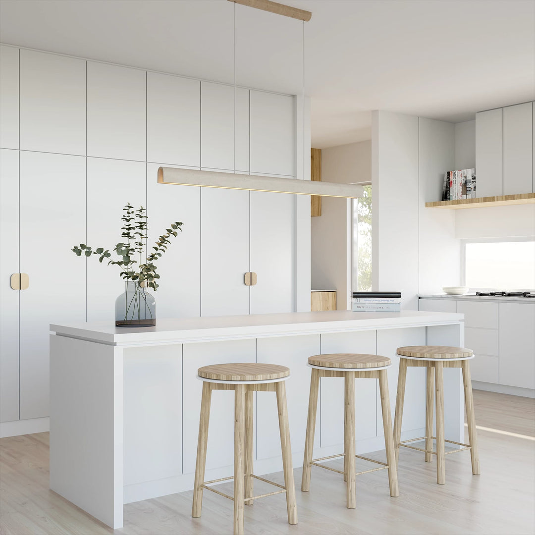 Calibo Inspire Crafted Travertine Tricolour LED Linear Pendant | Beige