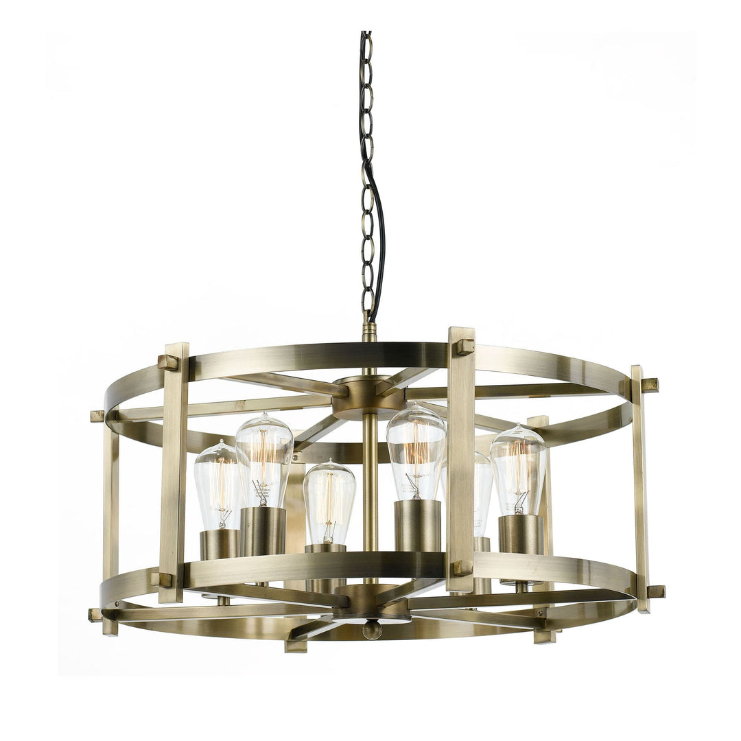 Telbix Finley Large Industrial Chain Pendant Light | Antique Brass