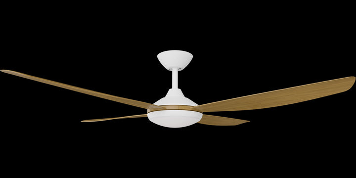 Calibo Vanga 56" DC Smart Ceiling Fan with LED Light and Remote Control | White and Teak