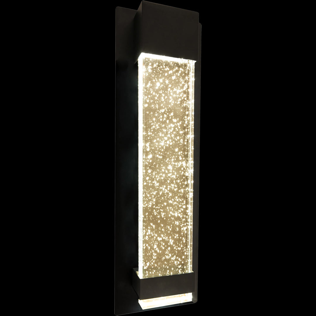 Calibo Coot Medium Rectangular Bubble Glass Weatherproof LED Exterior Wall Light | Black
