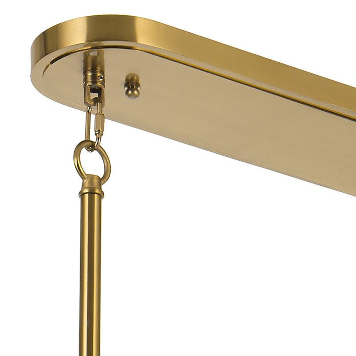 Telbix Monte 16-Light Rectangular Pendant with Frosted Glass Leaf Motif | Brass