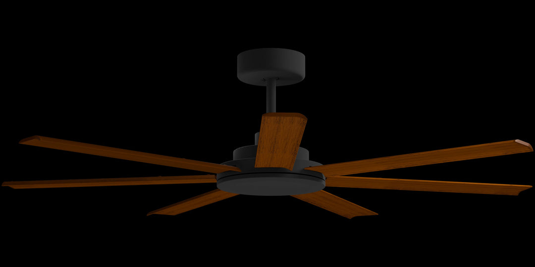 Calibo Alula 60" (1524mm) 7 Blade Indoor/Outdoor DC Ceiling Fan & Remote | Black & Koa