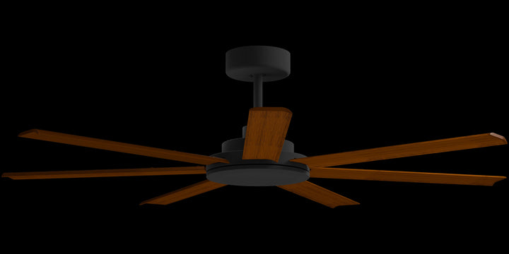 Calibo Alula 60" (1524mm) 7 Blade Indoor/Outdoor DC Ceiling Fan & Remote | Black & Koa