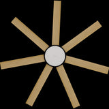 Calibo Alula 60" (1524mm) 7 Blade Indoor/Outdoor DC Ceiling Fan with 24W Light & Remote | Black & Bamboo