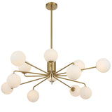 Telbix Felton 12 Light Pendant | Antique Gold and Opal Matt