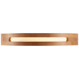Telbix Thalia Tricolour LED Round Oyster Light with Wood Accent | Medium