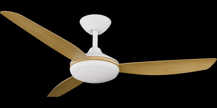 Calibo Condor 48" DC Smart Ceiling Fan with LED Light and Remote Control | White and Bamboo