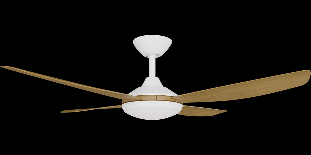 Calibo Vanga 48" DC Smart Ceiling Fan with LED Light and Remote Control | White and Teak